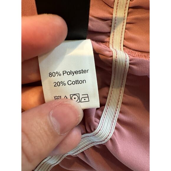 SHEIN Pink Tie Back Crop Top Size Small Halter Style Sleeveless Ruffle Hem Shirt - Picture 7 of 8